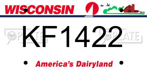 KF1422 Wisconsin License Plate