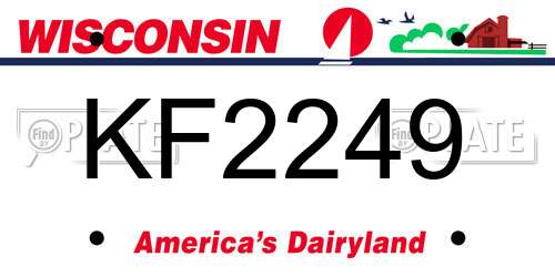 KF2249 Wisconsin License Plate