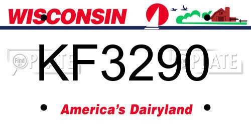 KF3290 Wisconsin License Plate
