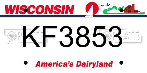 KF3853 Wisconsin License Plate