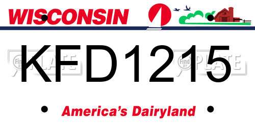 KFD1215 Wisconsin License Plate