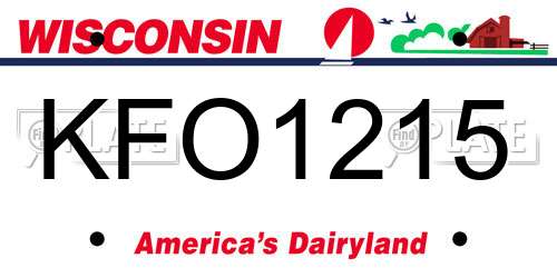 KFO1215 Wisconsin License Plate