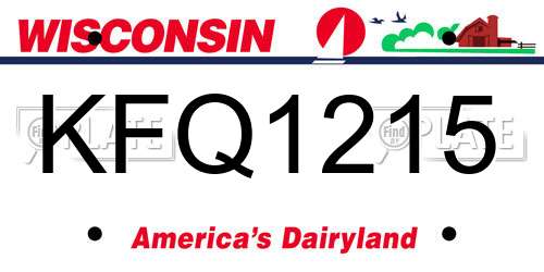 KFQ1215 Wisconsin License Plate