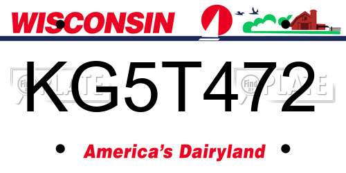KG5T472 Wisconsin License Plate