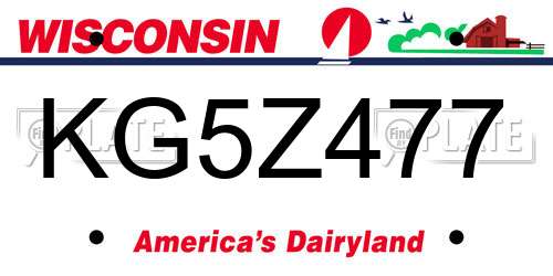 KG5Z477 Wisconsin License Plate