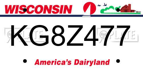 KG8Z477 Wisconsin License Plate