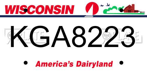 KGA8223 Wisconsin License Plate
