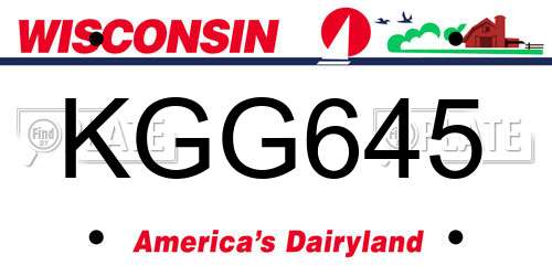 KGG645 Wisconsin License Plate