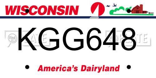 KGG648 Wisconsin License Plate