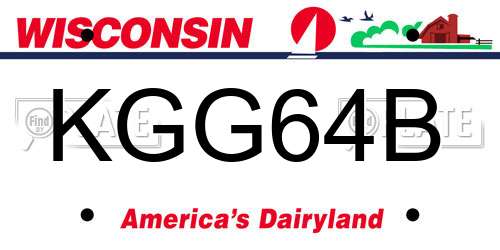 KGG64B Wisconsin License Plate