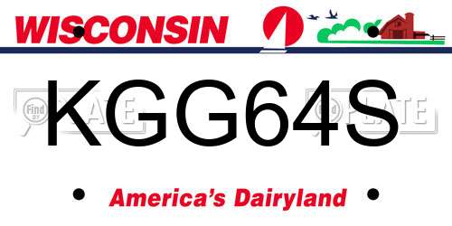 KGG64S Wisconsin License Plate