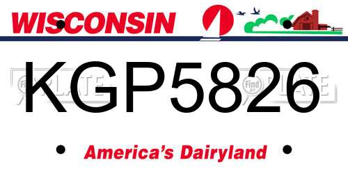 KGP5826 Wisconsin License Plate