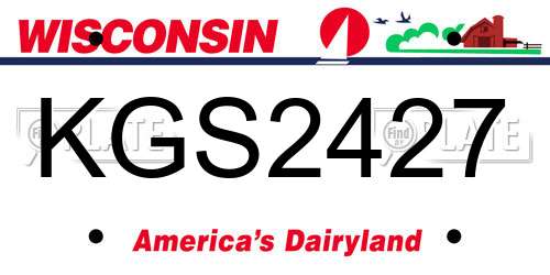 KGS2427 Wisconsin License Plate