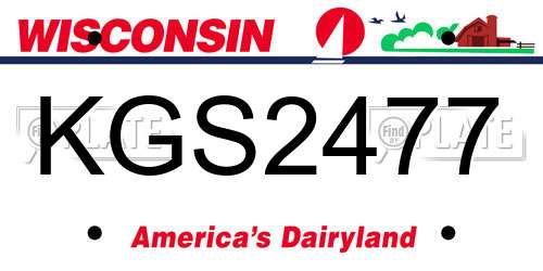 KGS2477 Wisconsin License Plate
