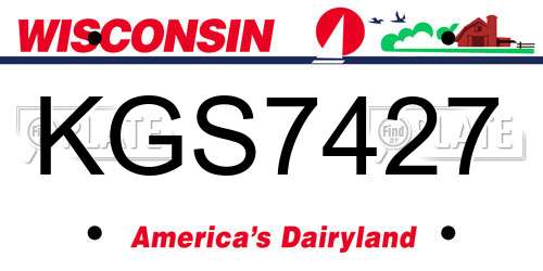 KGS7427 Wisconsin License Plate