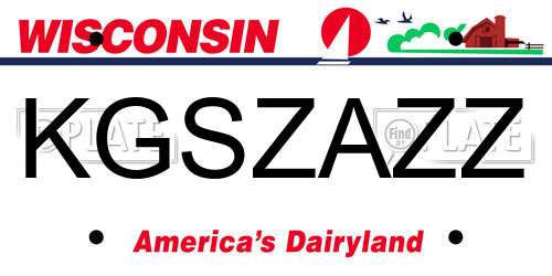 KGSZAZZ Wisconsin License Plate