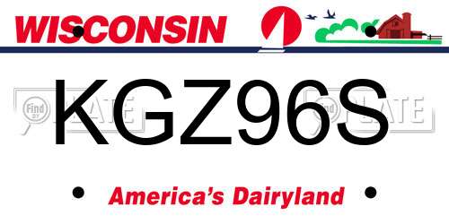 KGZ96S Wisconsin License Plate