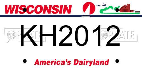 KH2012 Wisconsin License Plate