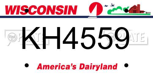 KH4559 Wisconsin License Plate