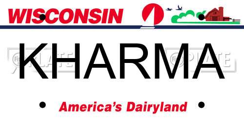 KHARMA Wisconsin License Plate