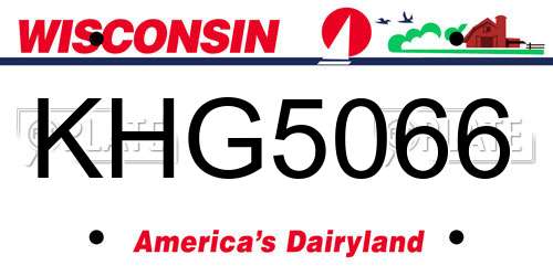 KHG5066 Wisconsin License Plate