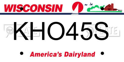 KHO45S Wisconsin License Plate