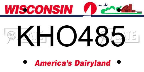 KHO485 Wisconsin License Plate