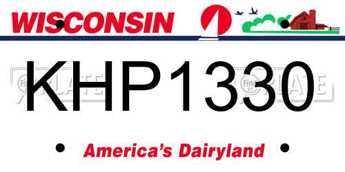 KHP1330 Wisconsin License Plate