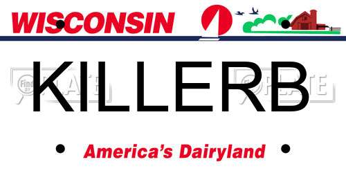 KILLERB Wisconsin License Plate