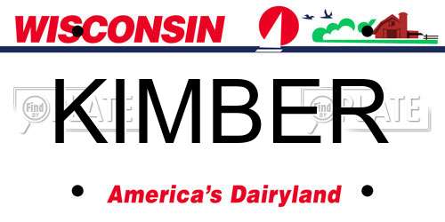 KIMBER Wisconsin License Plate