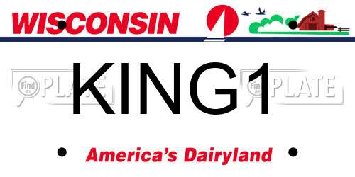 KING1 Wisconsin License Plate