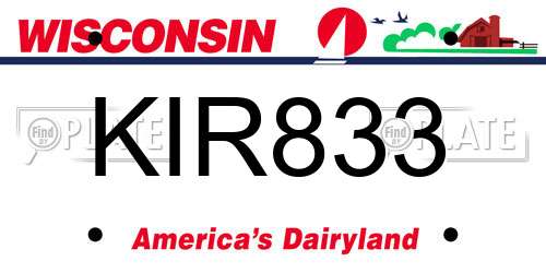 KIR833 Wisconsin License Plate