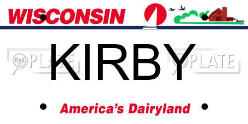 KIRBY Wisconsin License Plate