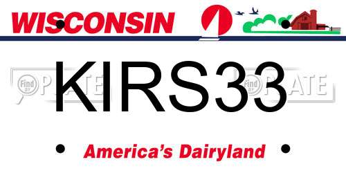 KIRS33 Wisconsin License Plate