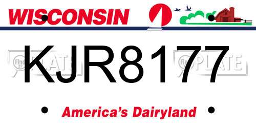 KJR8177 Wisconsin License Plate