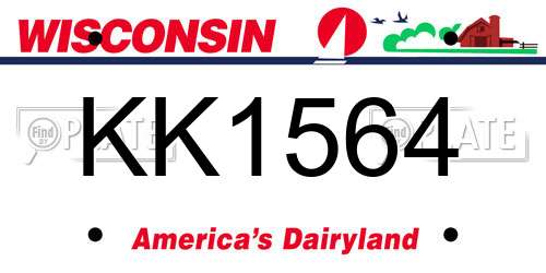KK1564 Wisconsin License Plate