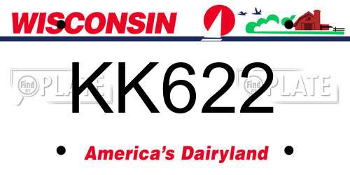 KK622 Wisconsin License Plate