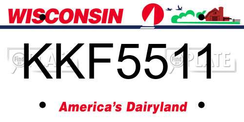 KKF5511 Wisconsin License Plate