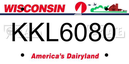 KKL6080 Wisconsin License Plate