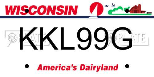 KKL99G Wisconsin License Plate