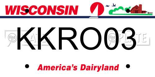 KKRO03 Wisconsin License Plate