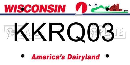 KKRQ03 Wisconsin License Plate