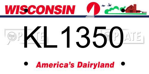 KL1350 Wisconsin License Plate