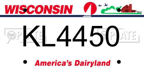 KL4450 Wisconsin License Plate