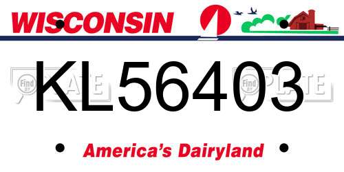 KL56403 Wisconsin License Plate