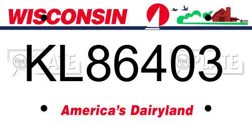 KL86403 Wisconsin License Plate