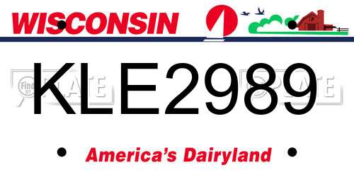 KLE2989 Wisconsin License Plate
