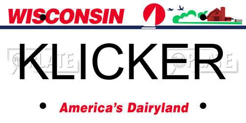 KLICKER Wisconsin License Plate