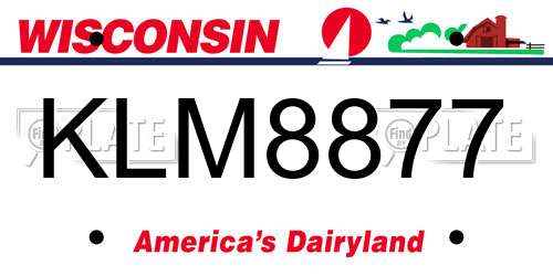 KLM8877 Wisconsin License Plate
