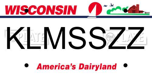 KLMSSZZ Wisconsin License Plate